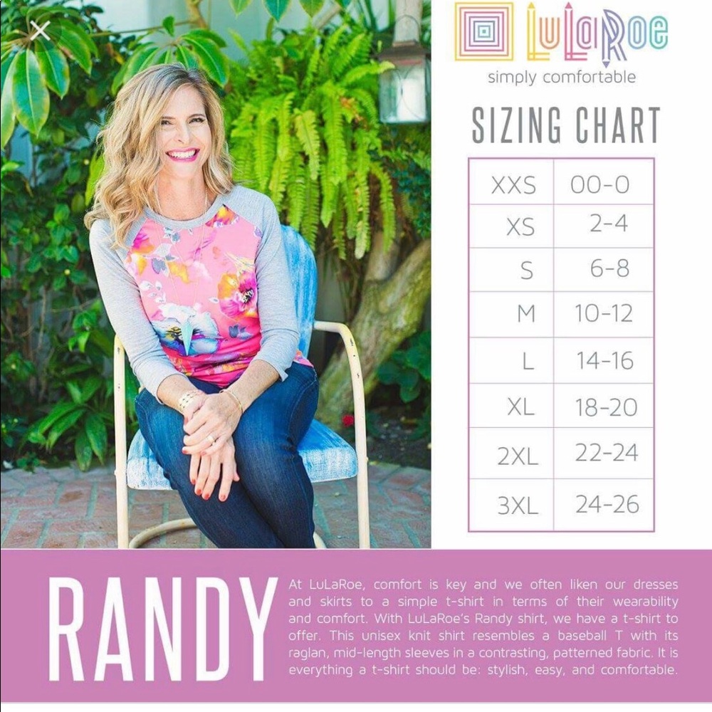 LuLaRoe Randy Tee - Picture 3 of 3